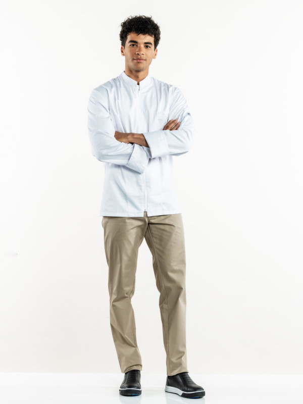 Pantalon de cuisine beige 42 Sabbia Chaud Devant