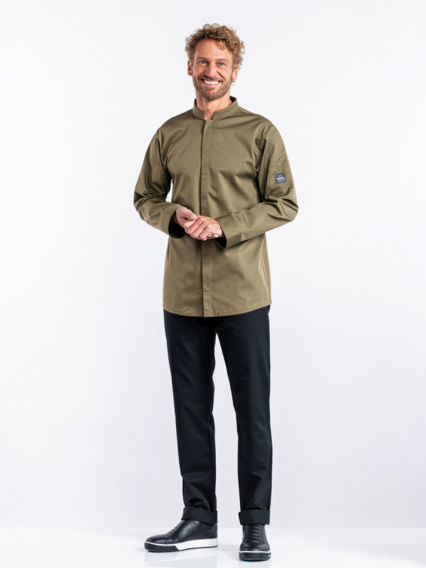 Veste de cuisine manches longues olive XXL Sabor Chaud Devant