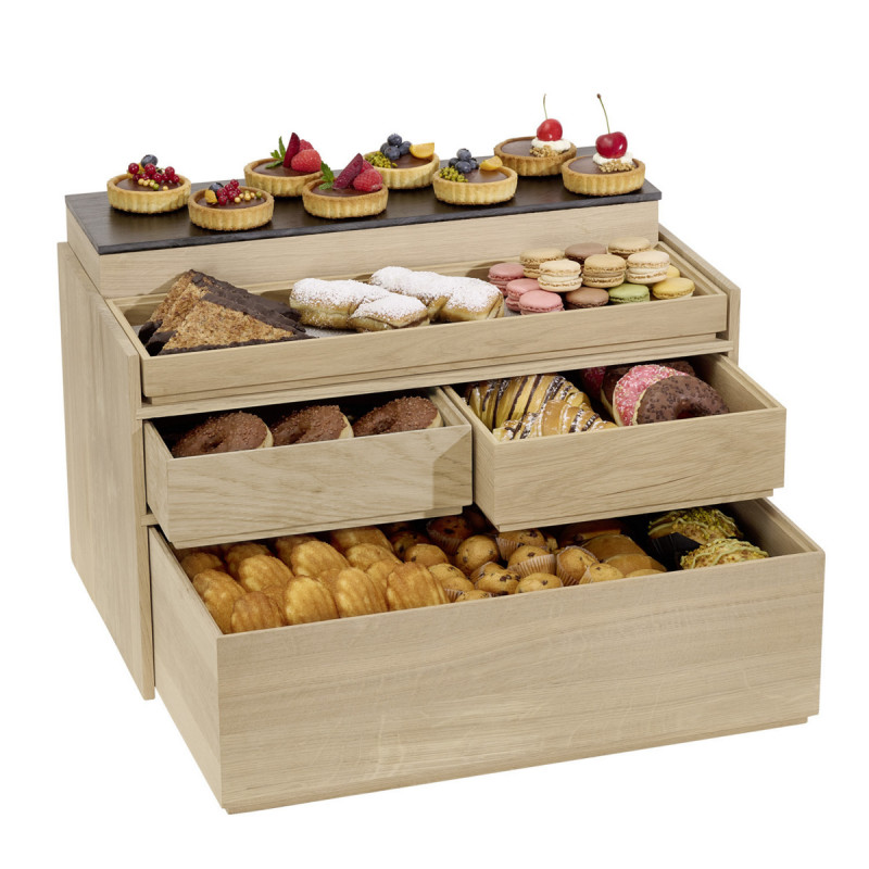 Présentoir pour caisse gn bois 55,5x32x32 cm Valo Aps