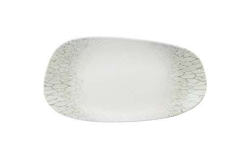 Assiette ovale beige porcelaine 18,5x35 cm Butterfly Dudson