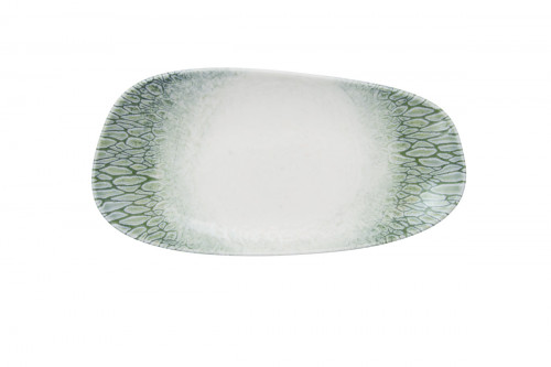 Assiette vert porcelaine 30x15 cm Butterfly Dudson