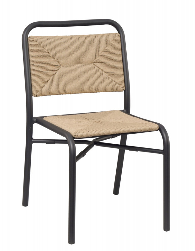 Chaise d'extérieur noir 84,5x50x60 cm Fernand Flexmob