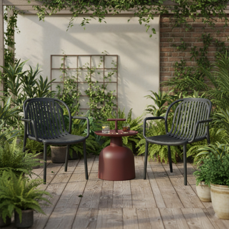 Table d'extérieur noir 54,5x41x41 cm Salerne Flexmob