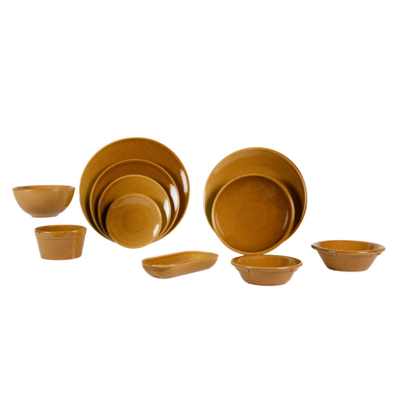 Assiette coupe plate caramel grès renforcé Ø 16 cm Twist Essentials Collection